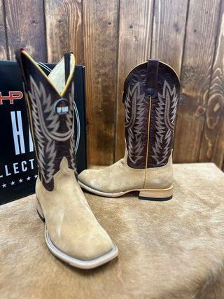 Men's Horse Power Tan Crazy Roughout Square Toe Boot-Men's Boots-Horse Power-Lucky J Boots & More, Women's, Men's, & Kids Western Store Located in Carthage, MO