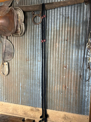 Braided Black Mohair Barrel Reins W/ Knots-Reins-Equibrand-Lucky J Boots & More, Women's, Men's, & Kids Western Store Located in Carthage, MO