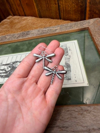 dragonfly earrings, sterling silver jewelry, silver dangle earrings, nature-inspired jewelry, boho earrings, gift for her, whimsical silver earrings