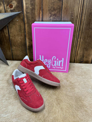 Corkys Spoiler Alert Sneakers in Red Faux Suede-Women's Casual Shoes-Corkys Footwear-Lucky J Boots & More, Women's, Men's, & Kids Western Store Located in Carthage, MO