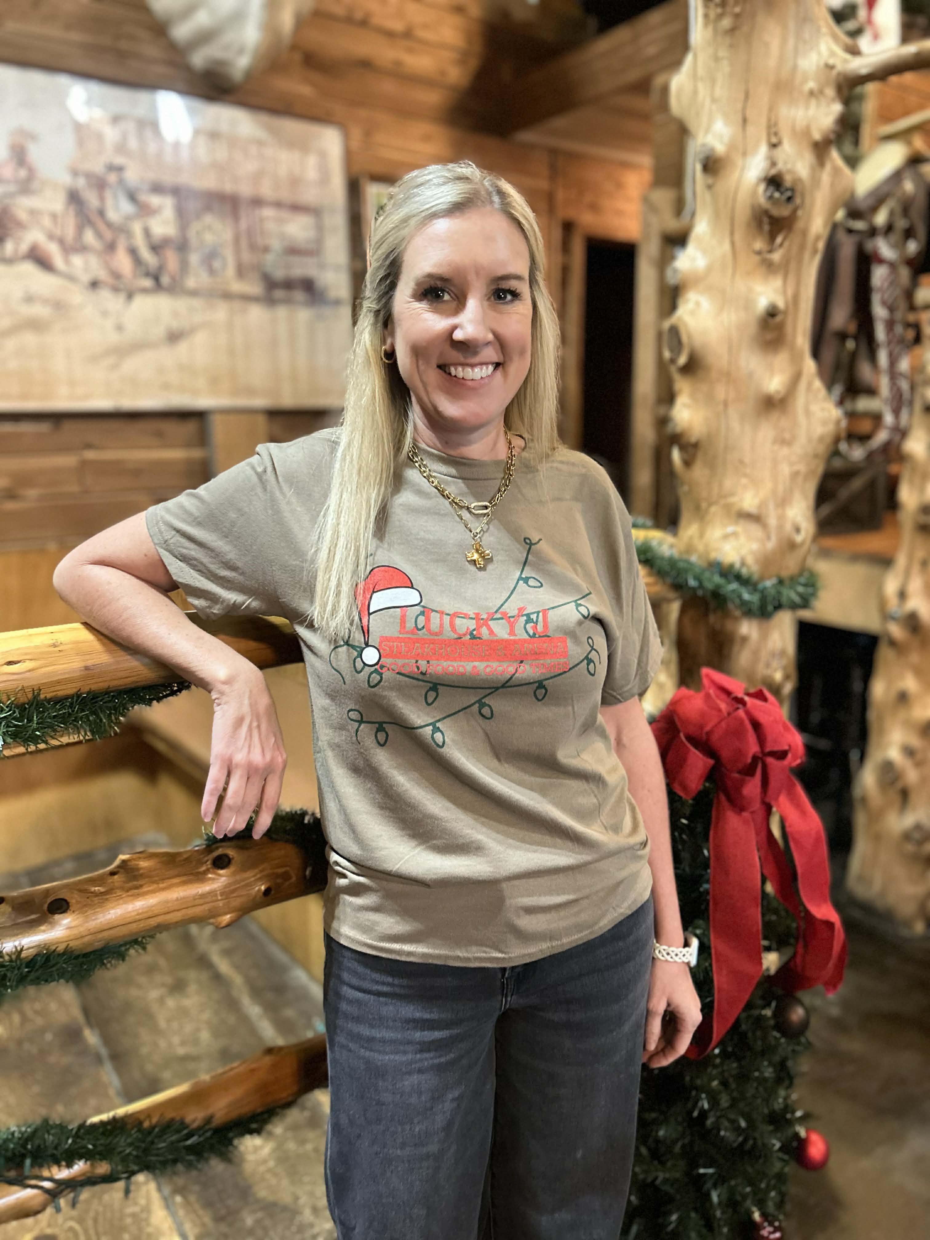 LJ Specialty T-Shirts-Short Sleeves-Embassy-Lucky J Boots & More, Women's, Men's, & Kids Western Store Located in Carthage, MO