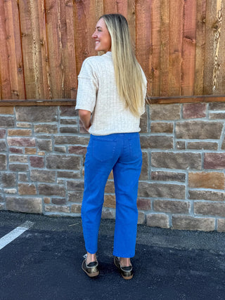 Women's Vervet Ellie High Rise Blue Barrel Jean