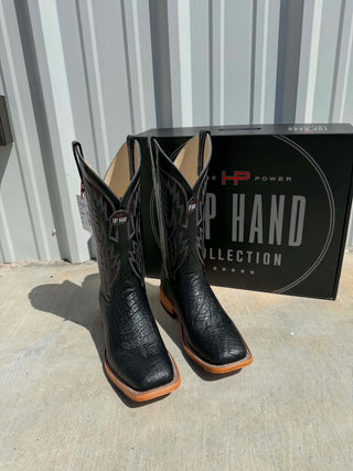 Men's Horse Power Black Polished Elephant Boot