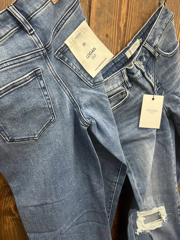 Women's Hidden Charlie Mid Rise Basic Dad Jean
