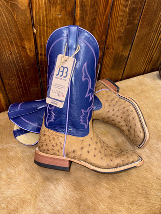 Anderson Bean boots, full quill ostrich boots, men's western boots, antique rose ostrich, orchid kidskin boots, square toe cowboy boots, hybrid sole boots, handmade boots Texas.