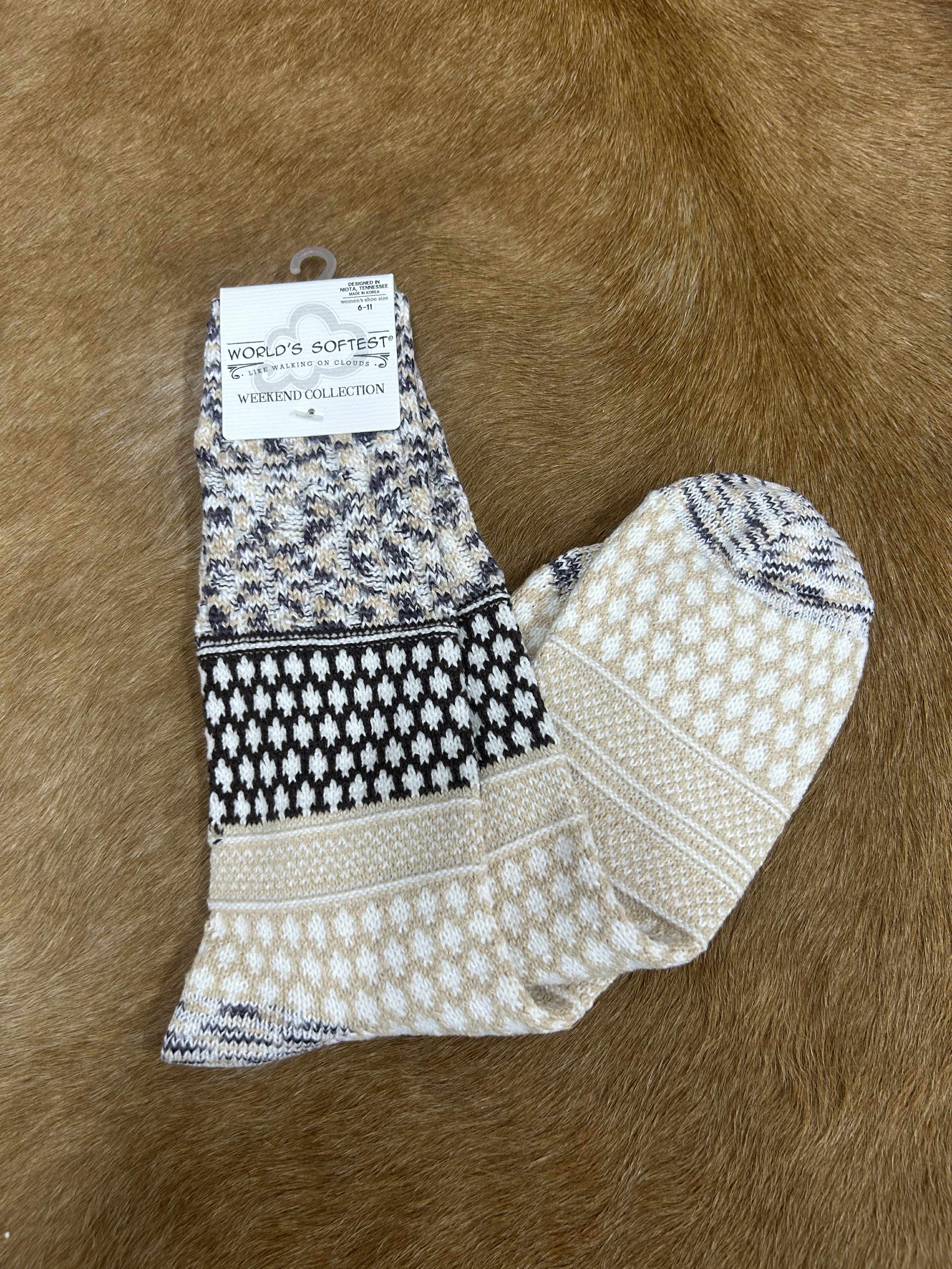 Gallery Textured Crew Socks-Socks-World's Softest Socks-Lucky J Boots & More, Women's, Men's, & Kids Western Store Located in Carthage, MO