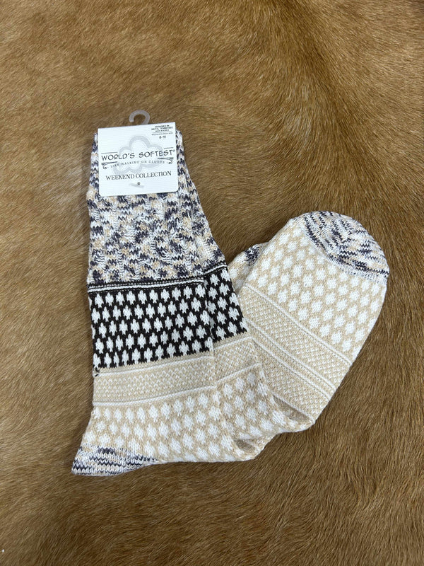 Gallery Textured Crew Socks-Socks-World's Softest Socks-Lucky J Boots & More, Women's, Men's, & Kids Western Store Located in Carthage, MO