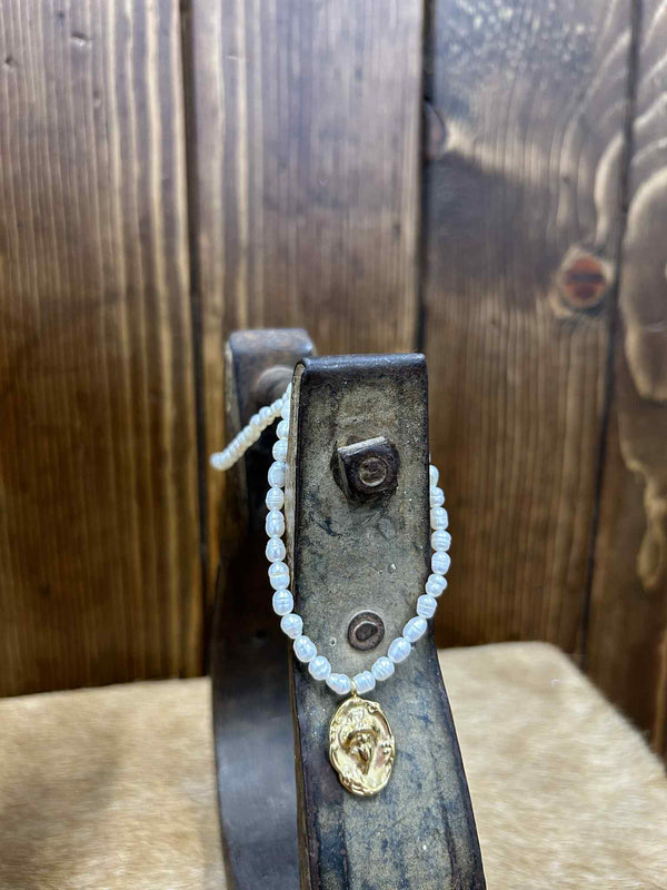 Gold Pearl Necklace-Necklaces-LJ Fashion Jewelry-Lucky J Boots & More, Women's, Men's, & Kids Western Store Located in Carthage, MO