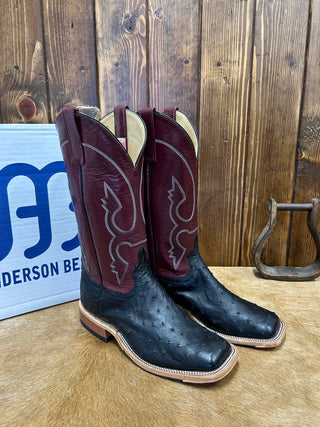 Men's Anderson Bean Black Full Quill Ostrich Boot-Men's Boots-Anderson Bean-Lucky J Boots & More, Women's, Men's, & Kids Western Store Located in Carthage, MO