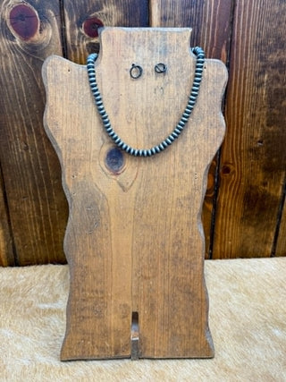 Mckenna necklace, saucer pearl necklace, oxidized silver beads, southwestern jewelry, 18 inch necklace, western pearl beads, handcrafted style necklace