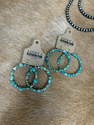 Nina Earrings-Earrings-LJ Turquoise-Lucky J Boots & More, Women's, Men's, & Kids Western Store Located in Carthage, MO