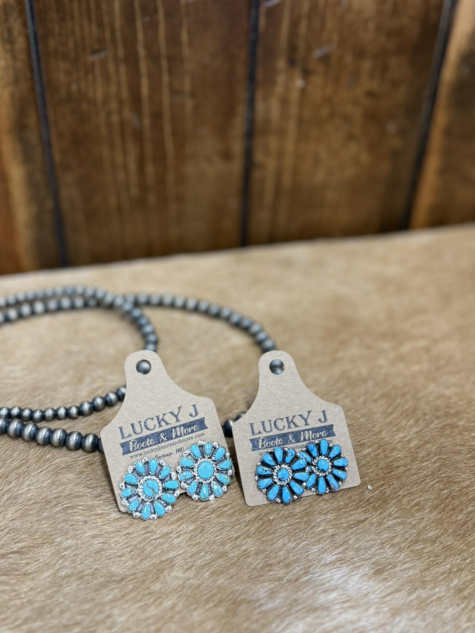 Raya Earrings-Earrings-LJ Turquoise-Lucky J Boots & More, Women's, Men's, & Kids Western Store Located in Carthage, MO
