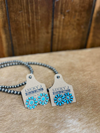 Raya Earrings-Earrings-LJ Turquoise-Lucky J Boots & More, Women's, Men's, & Kids Western Store Located in Carthage, MO