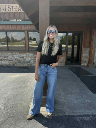 Women's Levi's Ribcage Wide Leg in Medium Wash-Women's Denim-Levi's-Lucky J Boots & More, Women's, Men's, & Kids Western Store Located in Carthage, MO