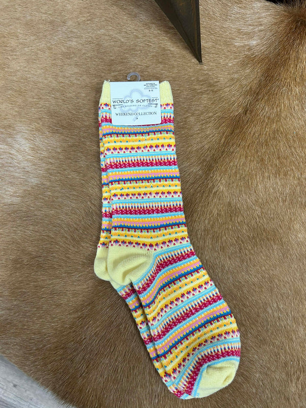 Weekend Collection Crew Socks WSBOCRW-Socks-World's Softest Socks-Lucky J Boots & More, Women's, Men's, & Kids Western Store Located in Carthage, MO