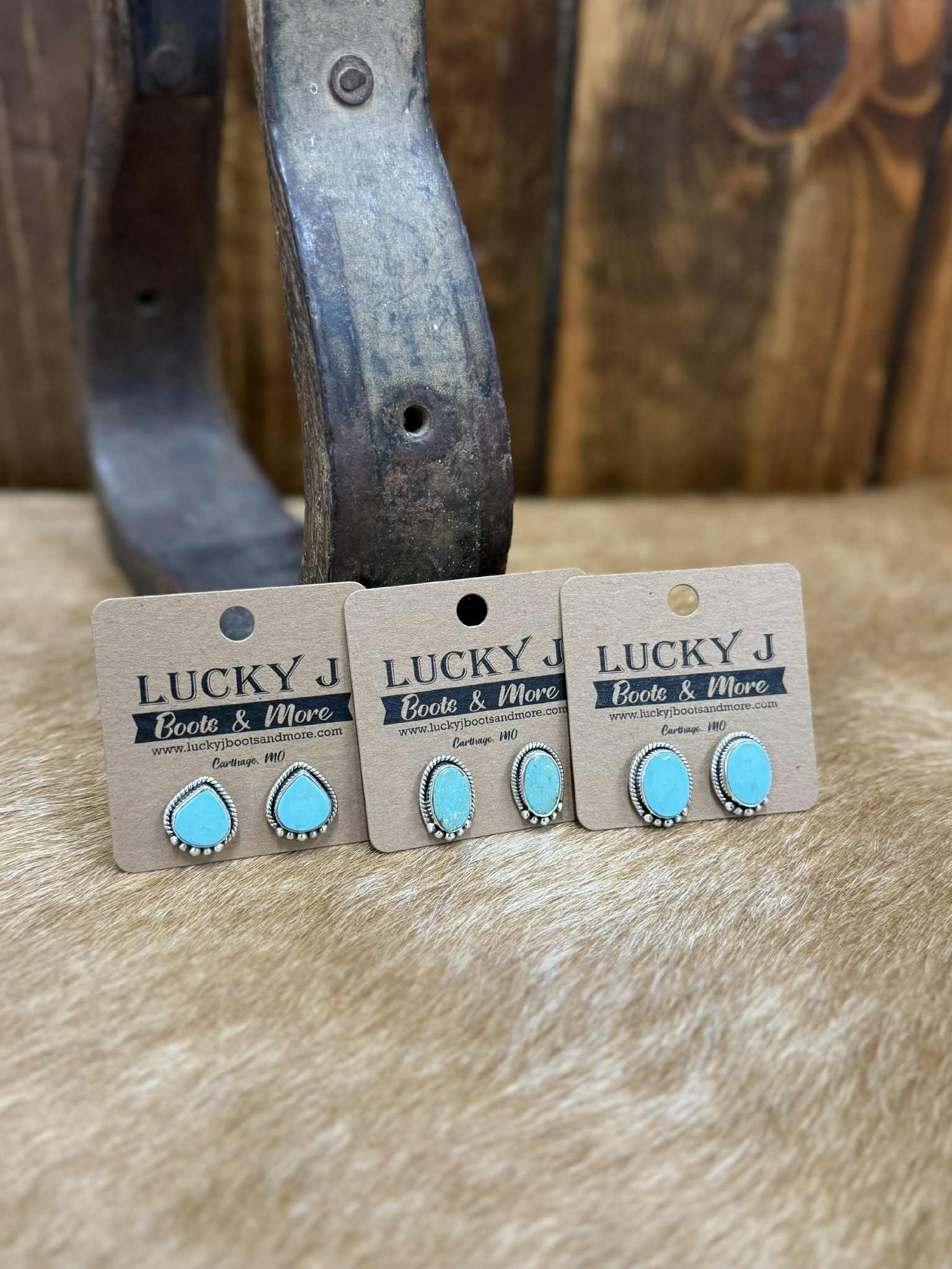 Sam Earrings-Earrings-LJ Turquoise-Lucky J Boots & More, Women's, Men's, & Kids Western Store Located in Carthage, MO