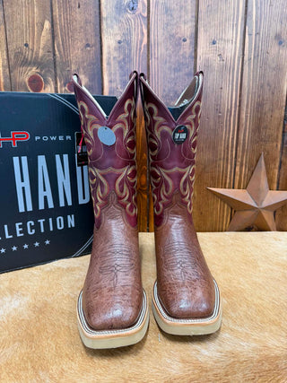 Men's Horse Power Kango Tobacco Smooth Quill Ostrich Boot