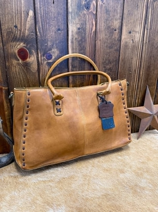 American Darling handbag, distressed leather tote, western whipstitch bag, leather crossbody purse, boho leather tote, cowgirl style handbag, genuine leather satchel
