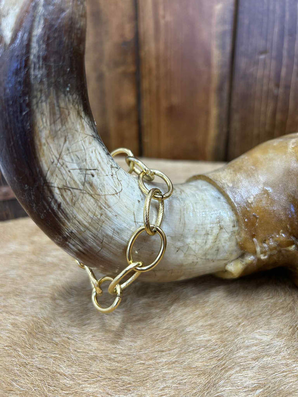 Gold Chain Link Bracelet-Bracelets-LJ Fashion Jewelry-Lucky J Boots & More, Women's, Men's, & Kids Western Store Located in Carthage, MO