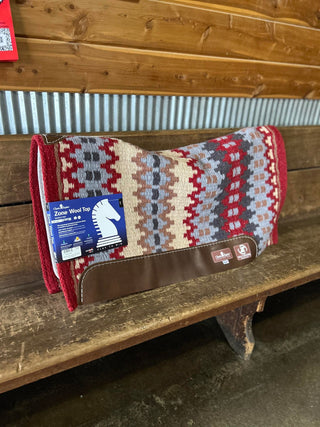 Classic Equine Zone Wool Top Saddle Pad 1"-Saddle Pads-Equibrand-Lucky J Boots & More, Women's, Men's, & Kids Western Store Located in Carthage, MO