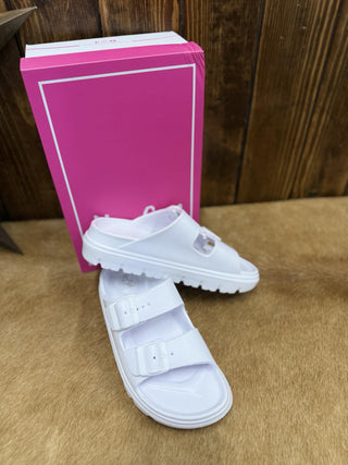 Corkys Cabana Sandal in White *FINAL SALE*-Sandals-Corkys Footwear-Lucky J Boots & More, Women's, Men's, & Kids Western Store Located in Carthage, MO