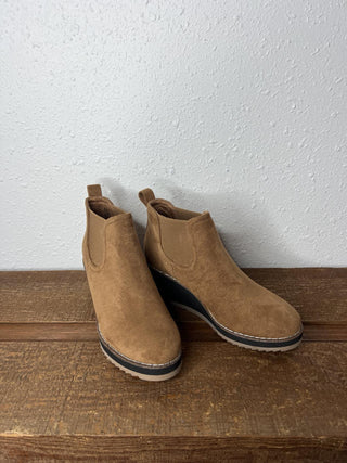 Corkys Love you a Latte in Tobacco Faux Suede Booties *FINAL SALE*-Women's Booties-Corkys Footwear-Lucky J Boots & More, Women's, Men's, & Kids Western Store Located in Carthage, MO