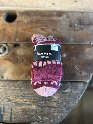 Cozy Aloe House Socks-Socks-Nester Hosiery, LLC-Lucky J Boots & More, Women's, Men's, & Kids Western Store Located in Carthage, MO