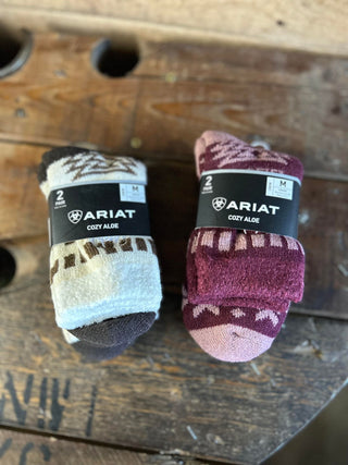 Cozy Aloe House Socks-Socks-Nester Hosiery, LLC-Lucky J Boots & More, Women's, Men's, & Kids Western Store Located in Carthage, MO