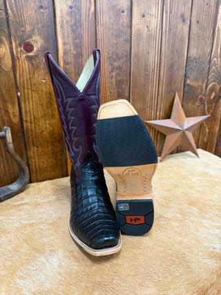 Men's Horse Power Black Caiman Belly Boot