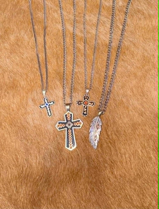 Silver Strike Men's Cross Necklaces