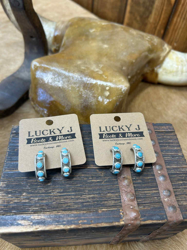 Estella Earrings-Earrings-LJ Turquoise-Lucky J Boots & More, Women's, Men's, & Kids Western Store Located in Carthage, MO