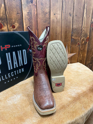 Men's Horse Power Kango Tobacco Smooth Quill Ostrich Boot