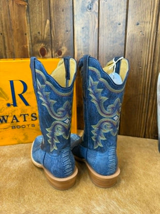 Men's R. Watson Blue Jean Sueded Ostrich Leg Boot