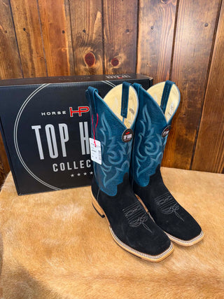 Men's Horse Power Black Suede Square Toe Boots