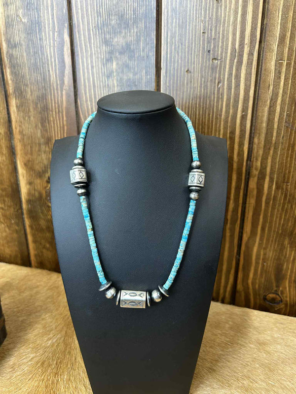 Anika Necklace-Necklaces-LJ Turquoise-Lucky J Boots & More, Women's, Men's, & Kids Western Store Located in Carthage, MO