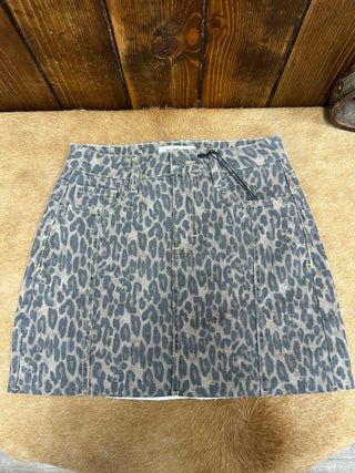 Women's Hidden Peyton High Rise Cheetah Skirt-Women's Denim-HIDDEN-Lucky J Boots & More, Women's, Men's, & Kids Western Store Located in Carthage, MO