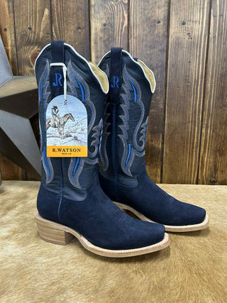 Women's R. Watson Dark Blue Roughout Boot-Women's Boots-R. Watson-Lucky J Boots & More, Women's, Men's, & Kids Western Store Located in Carthage, MO