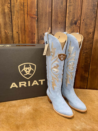 Women's Ariat boots, Ariat Clarabelle boots, baby blue suede cowboy boots, women's blue western boots, Ariat women's cowboy boots.