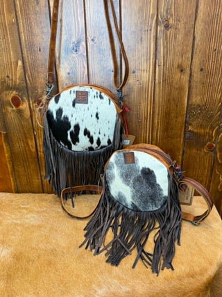 STS Guadalupe Cowhide Sage Circle Crossbody