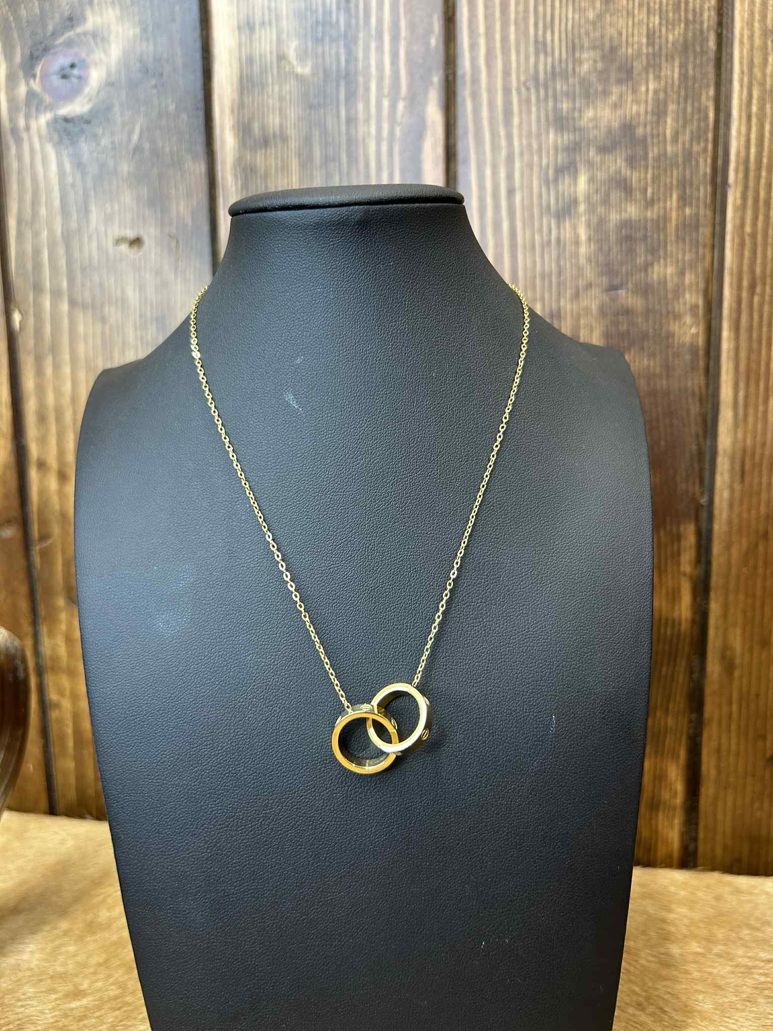 Double Ring Necklace-Necklaces-LJ Fashion Jewelry-Lucky J Boots & More, Women's, Men's, & Kids Western Store Located in Carthage, MO