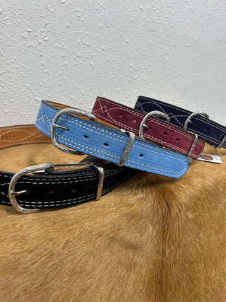 Double J Suede Belts-Belts-DOUBLE J SADDLERY-Lucky J Boots & More, Women's, Men's, & Kids Western Store Located in Carthage, MO