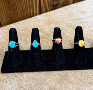 Kingman Turquoise Ring, Spiny Oyster Jewelry, S. Cooke Navajo Ring, Sterling Silver Western Ring, Artisan Turquoise Jewelry, Handmade Southwest Ring, Dora Ring
