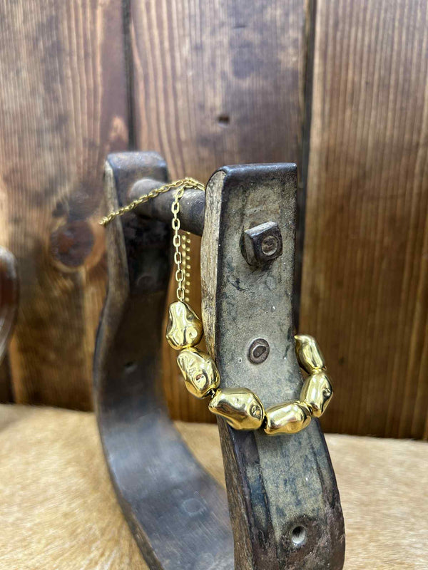 Gold Nugget Necklace-Necklaces-LJ Fashion Jewelry-Lucky J Boots & More, Women's, Men's, & Kids Western Store Located in Carthage, MO