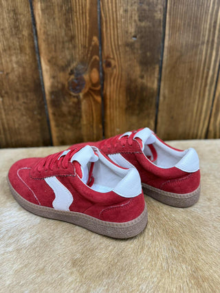 Corkys Spoiler Alert Sneakers in Red Faux Suede-Women's Casual Shoes-Corkys Footwear-Lucky J Boots & More, Women's, Men's, & Kids Western Store Located in Carthage, MO