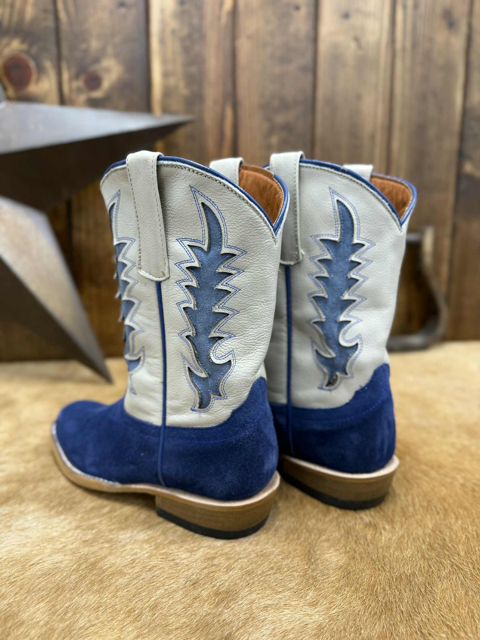 Kid's Macie Bean Blue Suede Boot-Kids Boots-Macie Bean-Lucky J Boots & More, Women's, Men's, & Kids Western Store Located in Carthage, MO