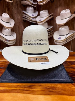 Twister Open Crown Bangora 4 1/2" Straw Hat