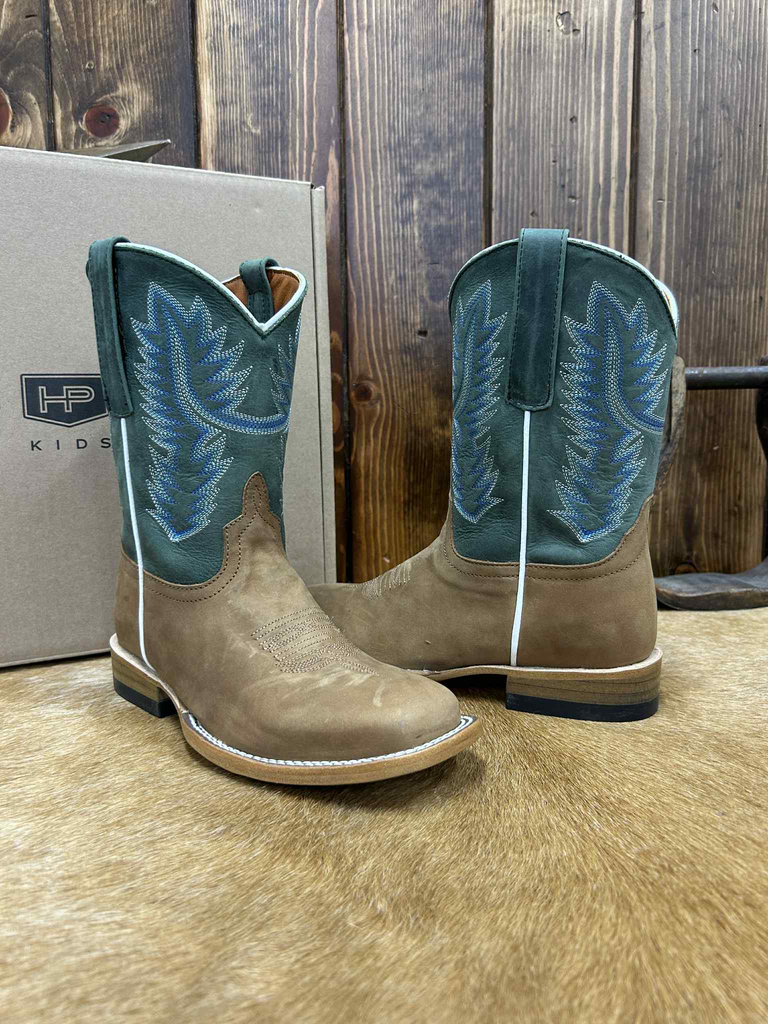 Kid's Horse Power Tan Pull Up Boot-Kids Boots-Horse Power-Lucky J Boots & More, Women's, Men's, & Kids Western Store Located in Carthage, MO