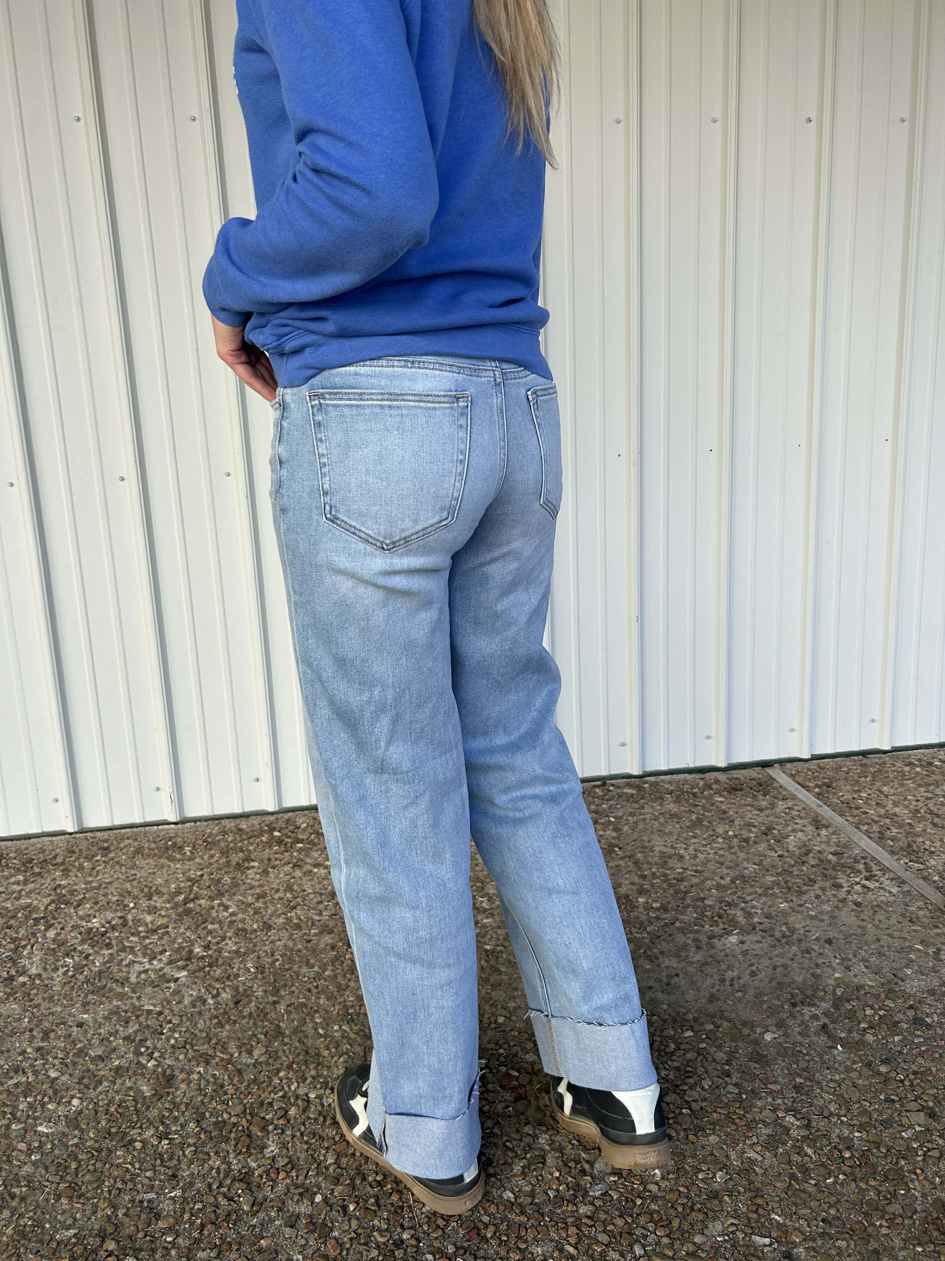 Women's Hidden Valery Mid Rise Cuffed Dad Jean-Women's Denim-HIDDEN-Lucky J Boots & More, Women's, Men's, & Kids Western Store Located in Carthage, MO