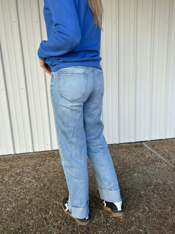 Women's Hidden Valery Mid Rise Cuffed Dad Jean-Women's Denim-HIDDEN-Lucky J Boots & More, Women's, Men's, & Kids Western Store Located in Carthage, MO