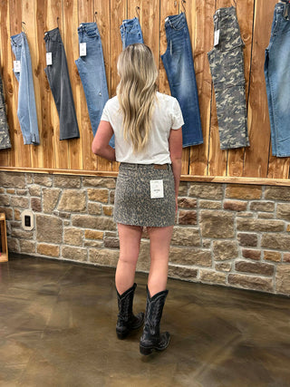 Women's Hidden Peyton High Rise Cheetah Skirt-Women's Denim-HIDDEN-Lucky J Boots & More, Women's, Men's, & Kids Western Store Located in Carthage, MO